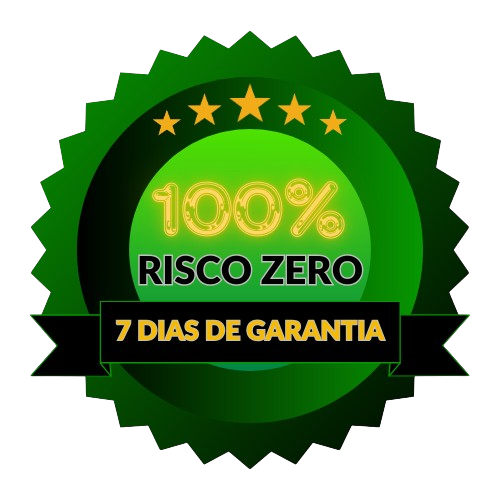 Você não corre nenhum risco! Com nossa garantia incondicional de 7 dias, você pode adquirir o eBook, explorar todo o conteúdo e aplicar as técnicas ensinadas. Se por qualquer motivo não ficar satisfeito, devolvemos 100% do seu dinheiro, sem perguntas e sem complicações. Sua satisfação é a nossa prioridade.